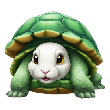 Lapin sur tortue sticker