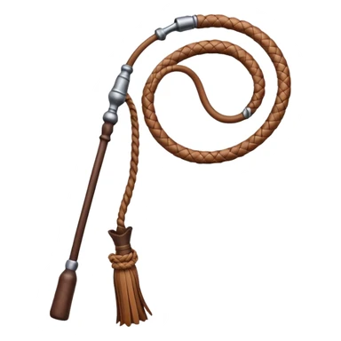 cowboy whip object icon, coiled leather whip, wooden handle, western style, 3D cartoon, mobile game icon style, centered, clean background, soft shadow, no text, no watermark
 sticker