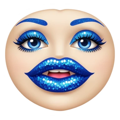 blue glitter lips sticker