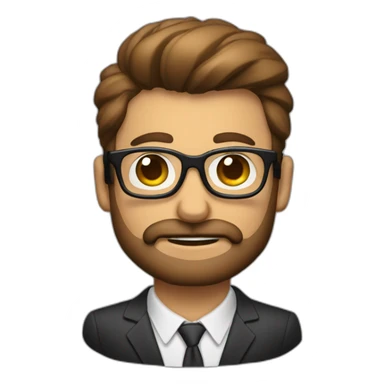 Hombre moreno con gafas, barba y bozo sticker