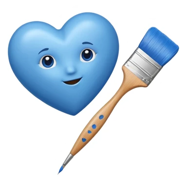 blue heart with a paintbrush sticker