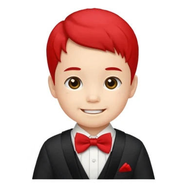 baby guy, wearing japan royal ancient custome, red bow tie sticker