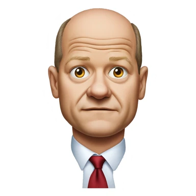 photorealistic Olaf Scholz shrugs sticker