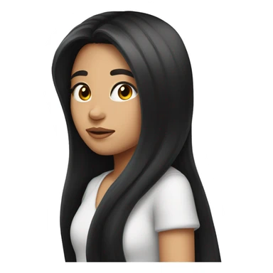 A girl with long black hair who’s really pretty sticker