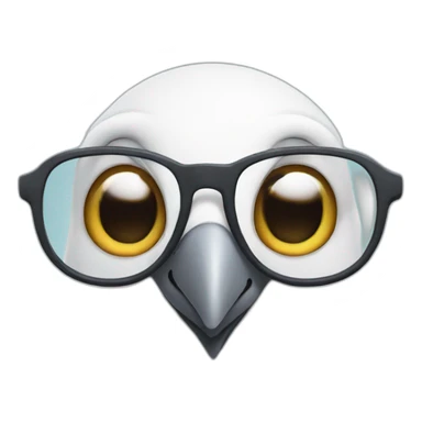 funny nerd dove with glasses pointing up sticker