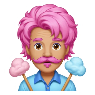 cloud person cotton candy sassy very big mustached sticker