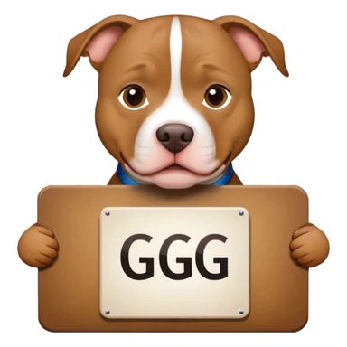 Pitbull with a GG'S sign sticker