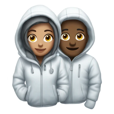 Couple in matching snow suits sticker