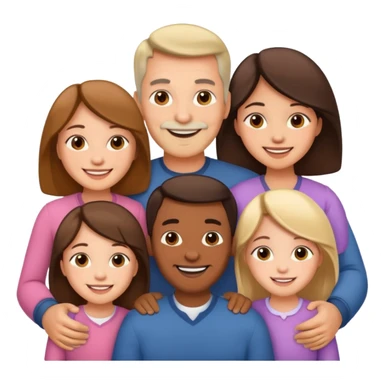 peut tu me cree une image dune famille de 5 papa maman 3 fille enfant sticker