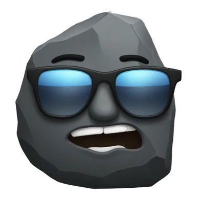 rock with sunglasses sticker