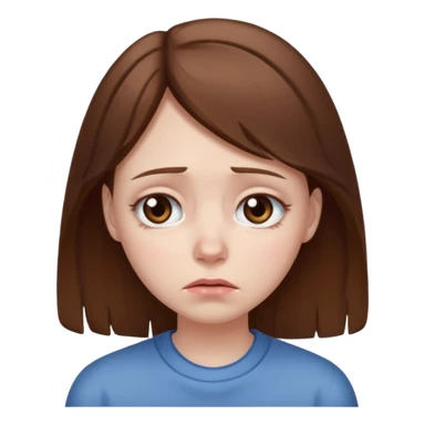 Sad brown hair girl sticker