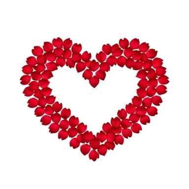 heart made of rose petals sticker
