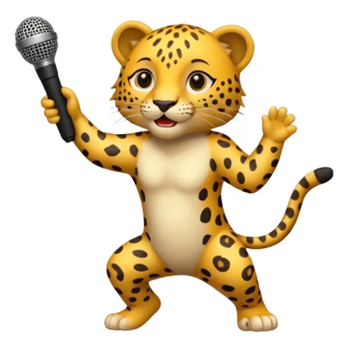 leopard der tanzt mit mikro sticker