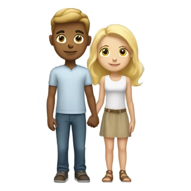 A popular hot blonde holding  hands a handsome hot teenage tall boy  sticker