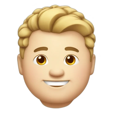 Happy Chubby guy with Chinese hair bun sticker