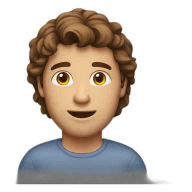 brown hair guy using laptop sticker