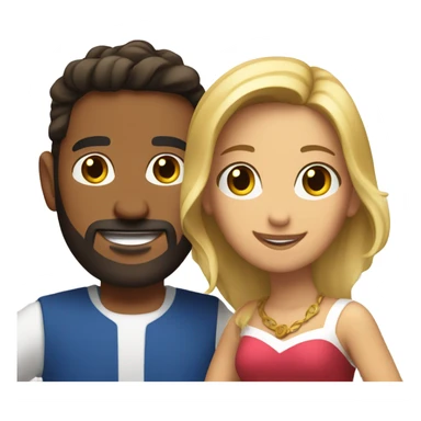 Puerto rican beard brown short hair man  with long blonde hair girl dancing sticker