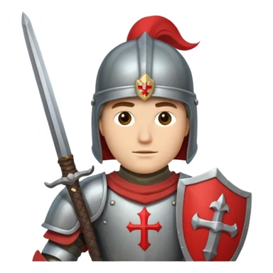 A crusader with full armor helmet  sticker