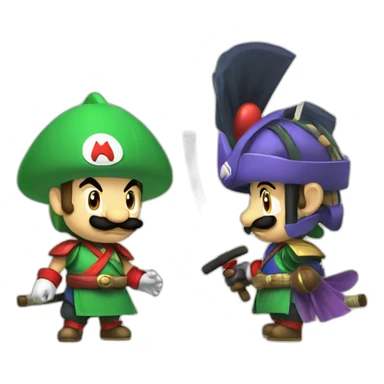 Mario and Luigi in samurai outfit sticker