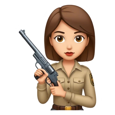 lady holding a gun sticker