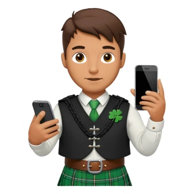 ireland man with skirt and smartphone sticker