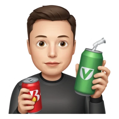 Elon musk holding a can of VB sticker