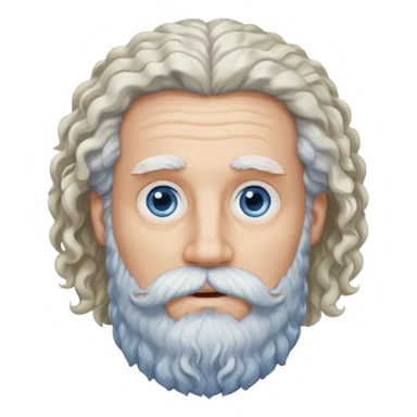white bearded and curly long haired beard white sticker