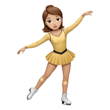 Make a female figure skater with brown hair sticker