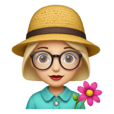 a flower with a personality and accessories sticker