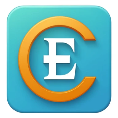 "Create a small emoji-style fintech icon showing a blue 'e' combined with an Indian Rupee symbol featuring saffron and green stripes, flat vector style, clean and modern UI icon." sticker