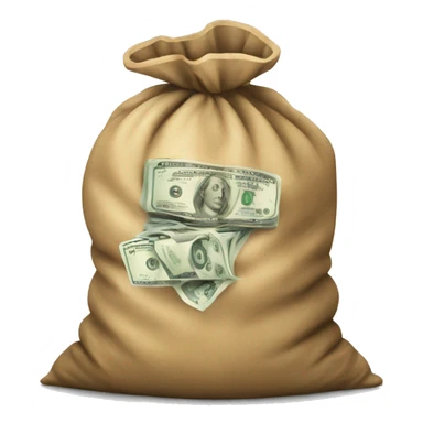 a big bag of dollars an coins sticker