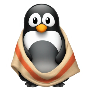 pinguin with a blanket sticker