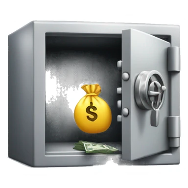 Open safe with money coming out
 sticker