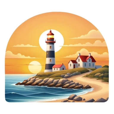 sunrise landscape with a lighthouse sticker