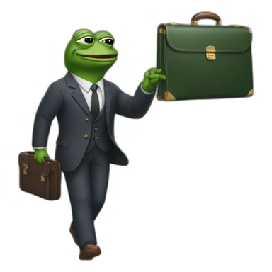 pepe the frog holding a briefcase sticker
