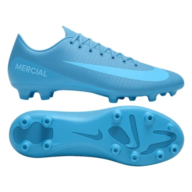 Edit the Nike Mercurial Vapor football boot to a light blue colorway, keeping the original style and details intact, with no background. sticker