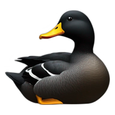 A black duck looking to the right sticker