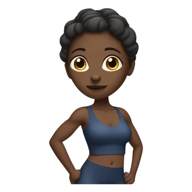 Dark skinned black women sweating while working out sticker