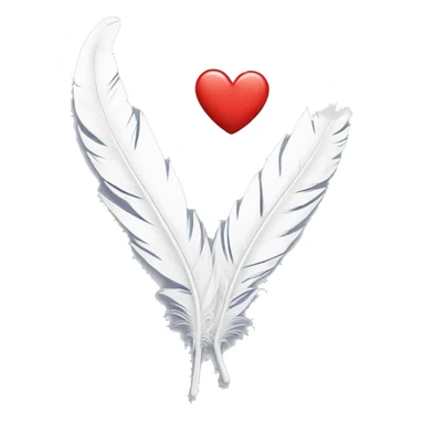Heart white feathers sticker