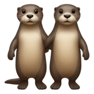 two otters holding hands sticker