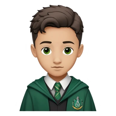 terence higgs is Graham Montague  in harry potter, wear hogwarts slytherin uniform, light skin, handsome boy sticker