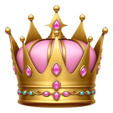 golden crown with pink detail, luxurious  sticker