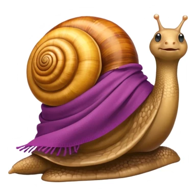snail wearing scarf sliding sticker