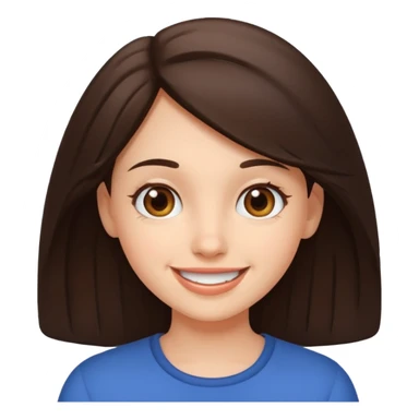 Brunette girl exploring sticker