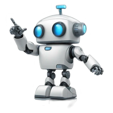 robot pointing to the sky sticker