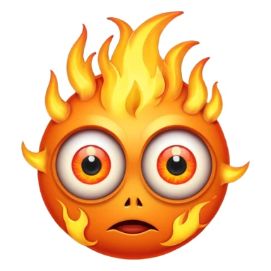 eyeballs with flames sticker