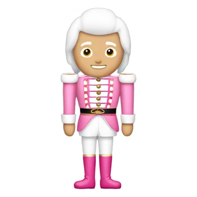 Pink nutcracker with white hair full body sticker