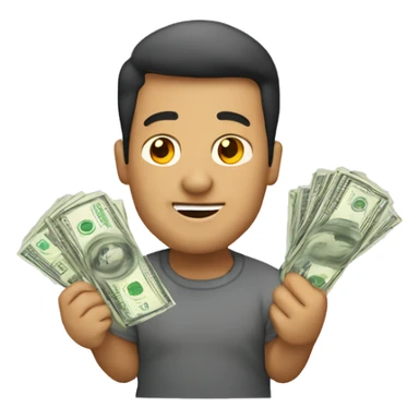 Ganancias con dinero cayendo sticker