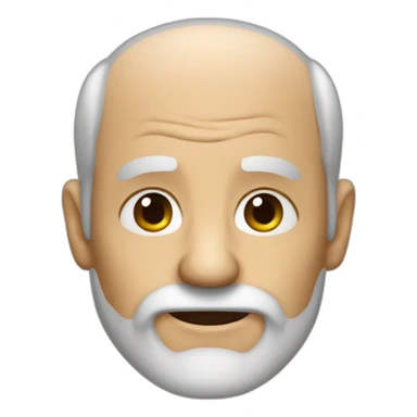 old balding man with curly beard sticker