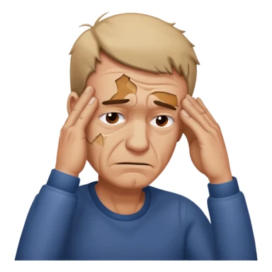 Emoji of a person 🧍‍♂️ looks down with his head and put his hand on his forehead but not just put his and make it look like he smashed that on his forehead sticker